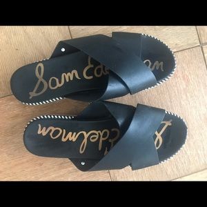 Sam Edelman leather platform sandal.